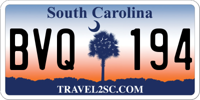 SC license plate BVQ194