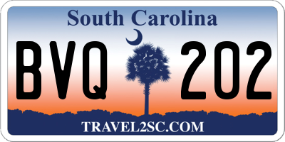 SC license plate BVQ202