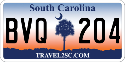 SC license plate BVQ204