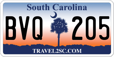 SC license plate BVQ205