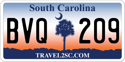 SC license plate BVQ209