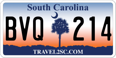 SC license plate BVQ214