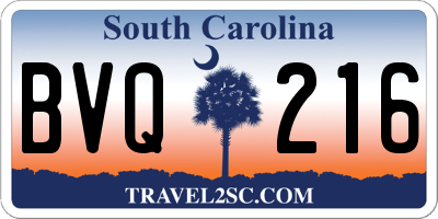 SC license plate BVQ216
