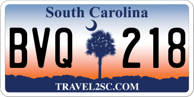 SC license plate BVQ218