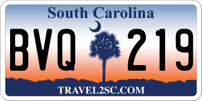 SC license plate BVQ219