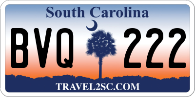 SC license plate BVQ222