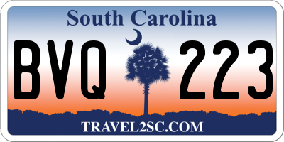 SC license plate BVQ223
