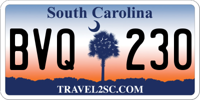 SC license plate BVQ230