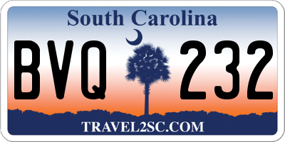 SC license plate BVQ232