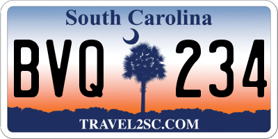 SC license plate BVQ234