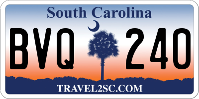 SC license plate BVQ240