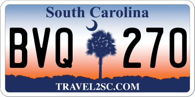 SC license plate BVQ270