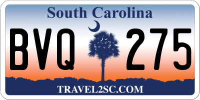 SC license plate BVQ275