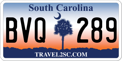 SC license plate BVQ289