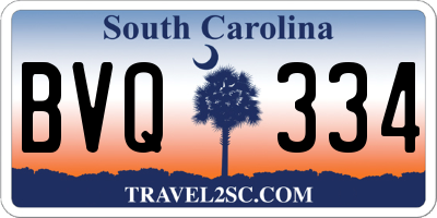 SC license plate BVQ334