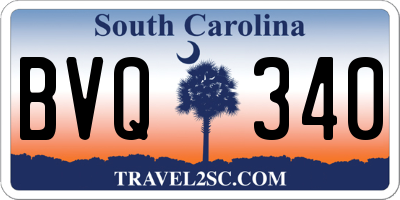SC license plate BVQ340