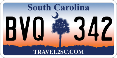 SC license plate BVQ342