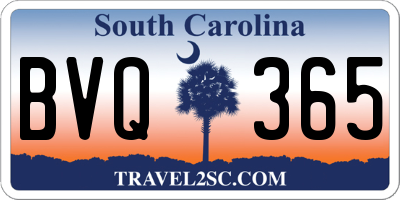 SC license plate BVQ365