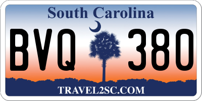 SC license plate BVQ380