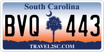 SC license plate BVQ443