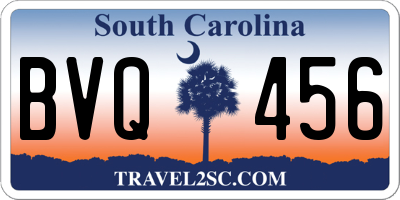 SC license plate BVQ456