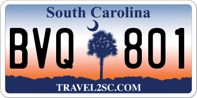 SC license plate BVQ801