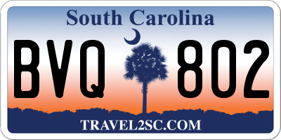 SC license plate BVQ802