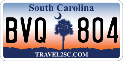 SC license plate BVQ804
