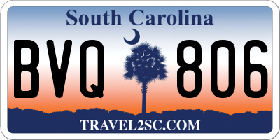 SC license plate BVQ806