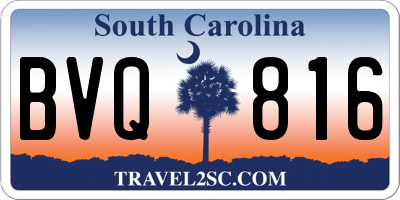 SC license plate BVQ816