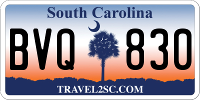 SC license plate BVQ830