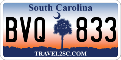 SC license plate BVQ833