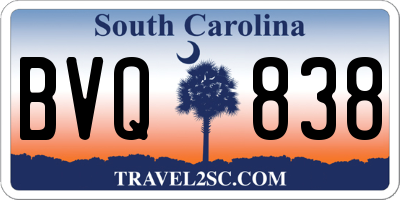 SC license plate BVQ838