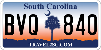 SC license plate BVQ840