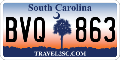 SC license plate BVQ863