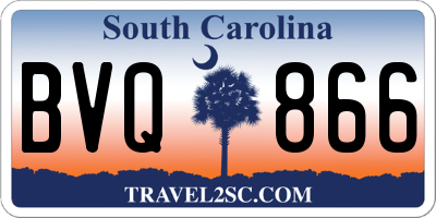 SC license plate BVQ866