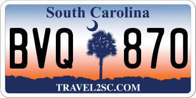 SC license plate BVQ870