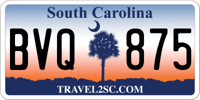 SC license plate BVQ875
