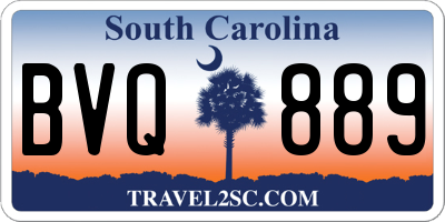 SC license plate BVQ889