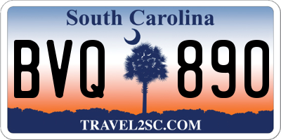 SC license plate BVQ890