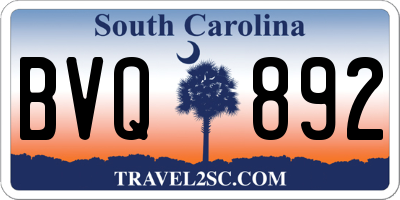 SC license plate BVQ892