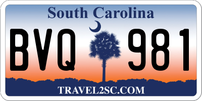 SC license plate BVQ981