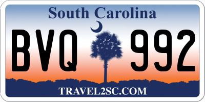 SC license plate BVQ992
