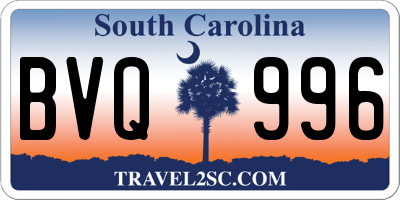 SC license plate BVQ996