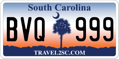 SC license plate BVQ999