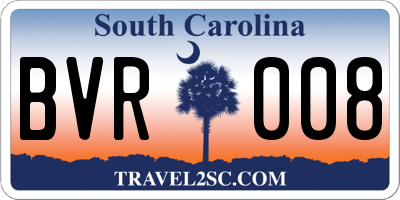 SC license plate BVR008