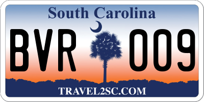 SC license plate BVR009