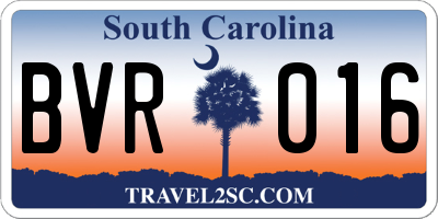 SC license plate BVR016