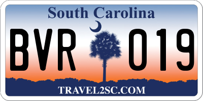 SC license plate BVR019