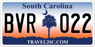 SC license plate BVR022